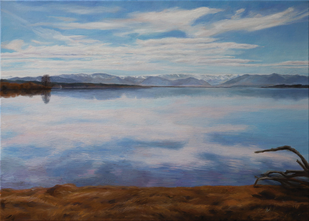 Winter am See, 2022, Öl auf Leinwand, 50 x 70 cm