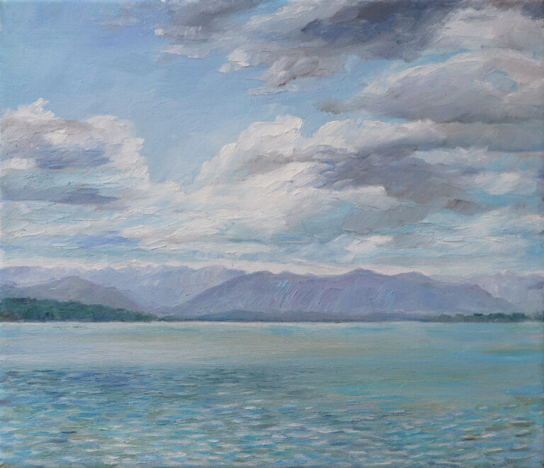Wolkenhimmel, 2025, Öl auf Leinwand, 30 x 35 cm
