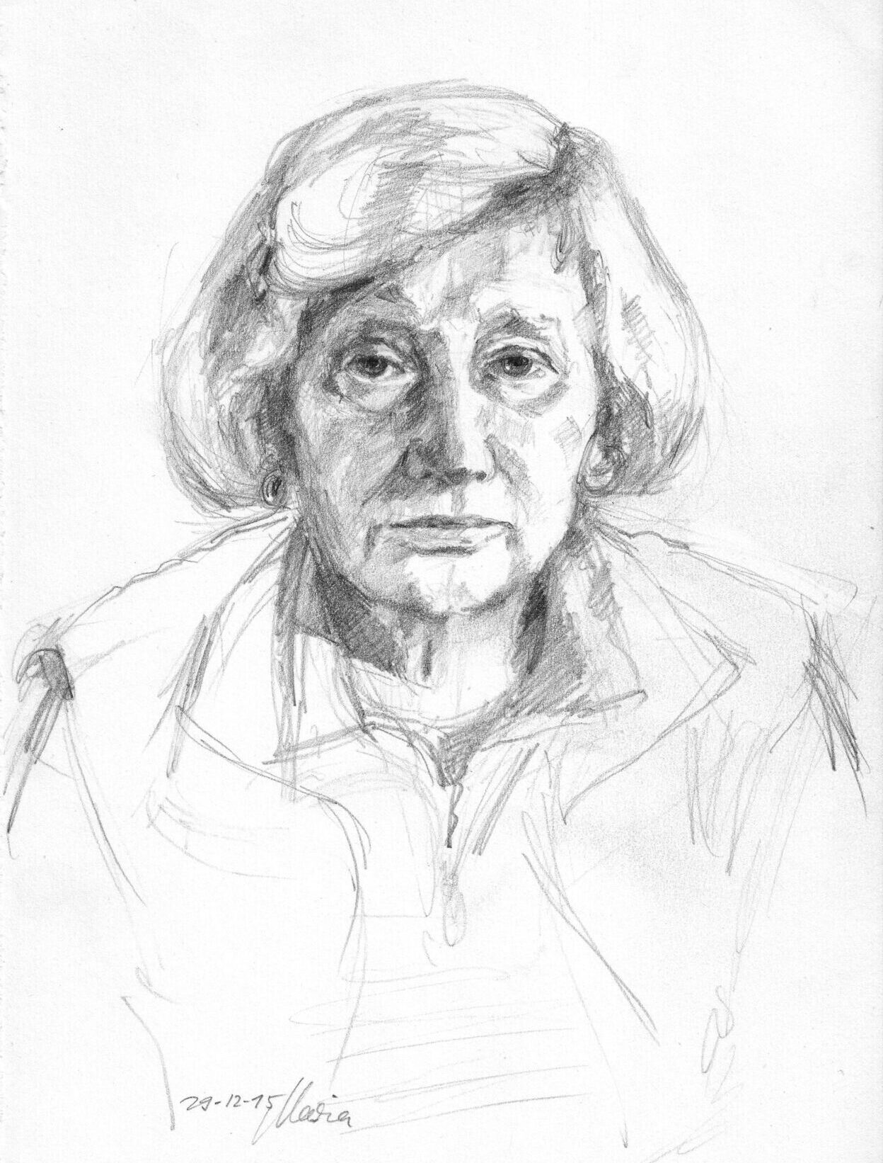 Meine Mutter, 2015, Bleistift auf Papier, 29,7 x 21 cm